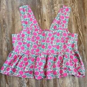 Natural life floral cropped top